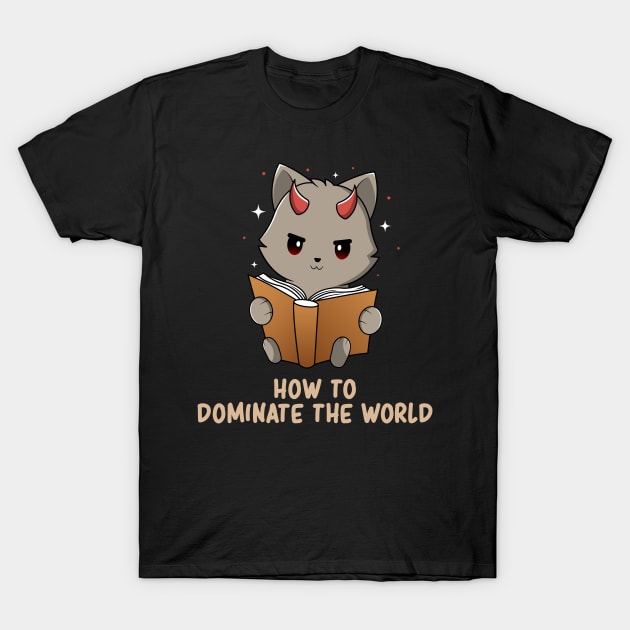 Introvert Dark Humor Cute Kawaii Evil Cat Sarcasm T-Shirt by Graphic Monster